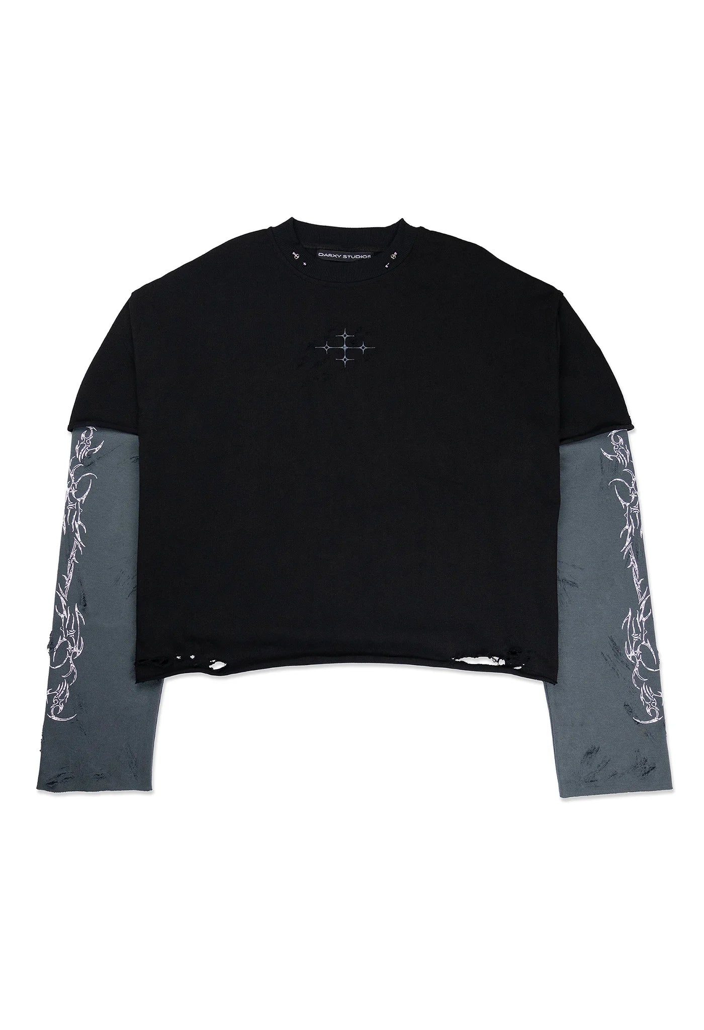 Double Long-Sleeve Tee Black/Grey 001