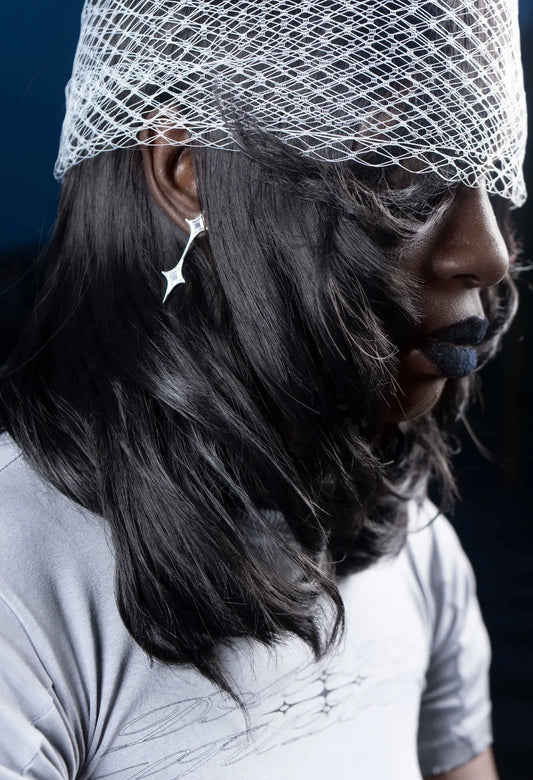 Half-Logo Steel Earrings