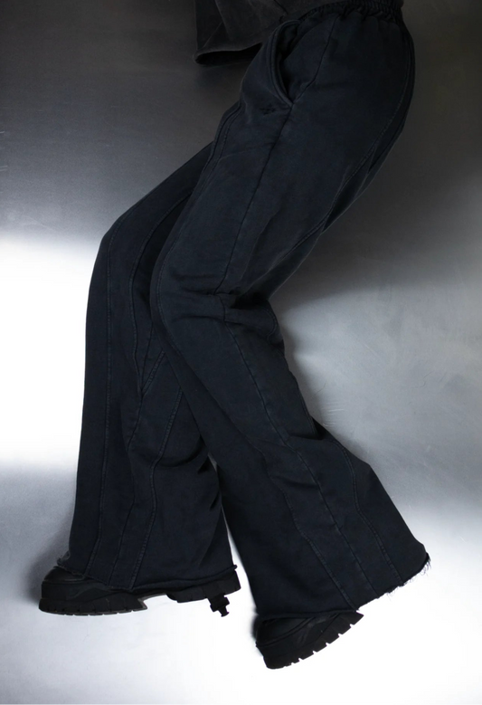 Sweatpants Baggy Stacked Dark Grey 001