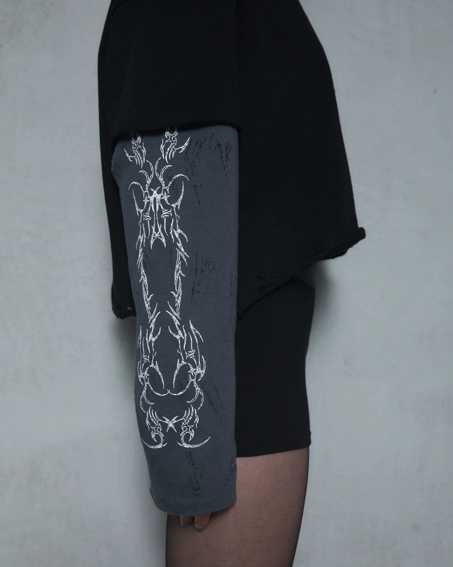 Double Long-Sleeve Tee Black/Grey 001