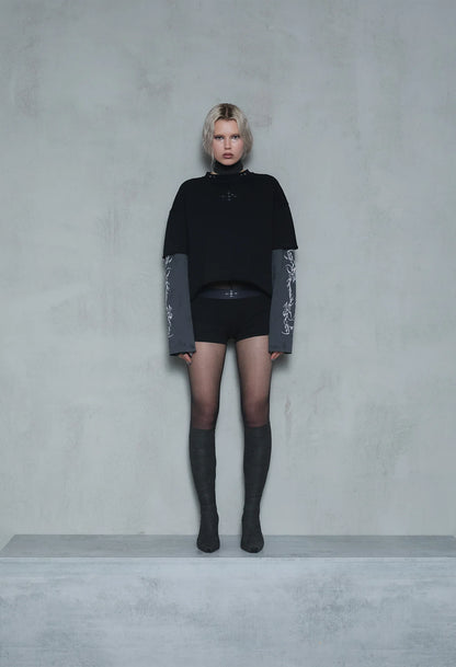 Double Longsleeve Tee Black/Grey 001