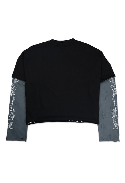Double Longsleeve Tee Black/Grey 001