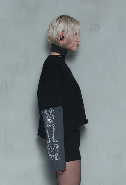 Double Longsleeve Tee Black/Grey 001