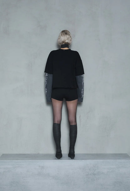 Double Longsleeve Tee Black/Grey 001