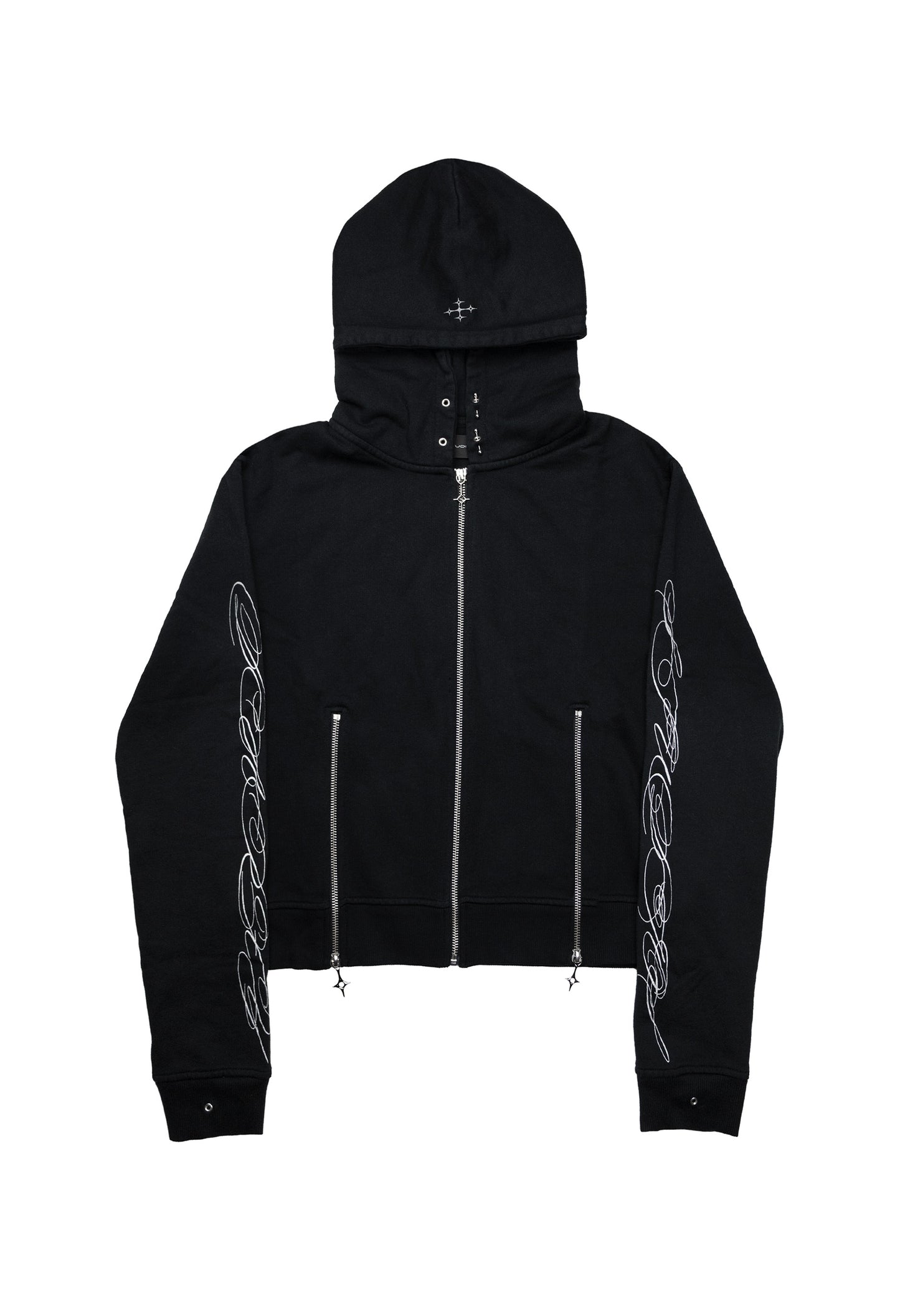 Zip Hoodie Fitted Black 003
