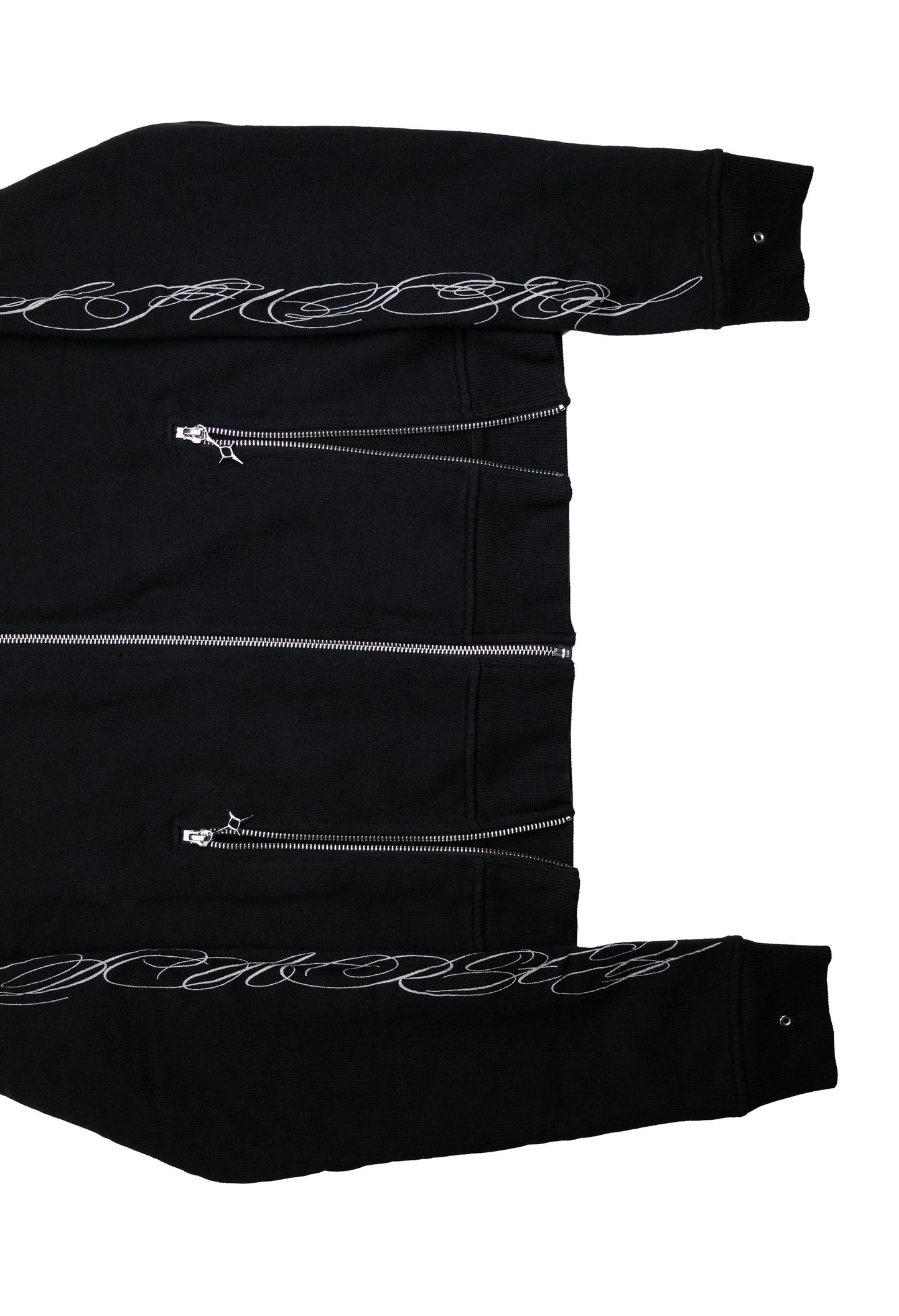 Zip Hoodie Fitted Black 003