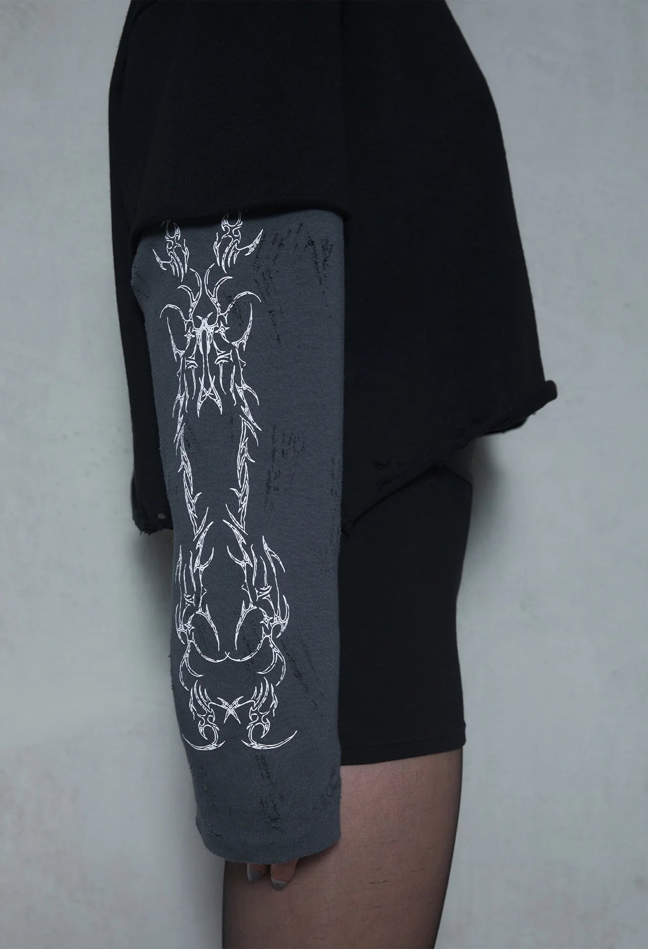 Double Long-Sleeve Tee Black/Grey 001