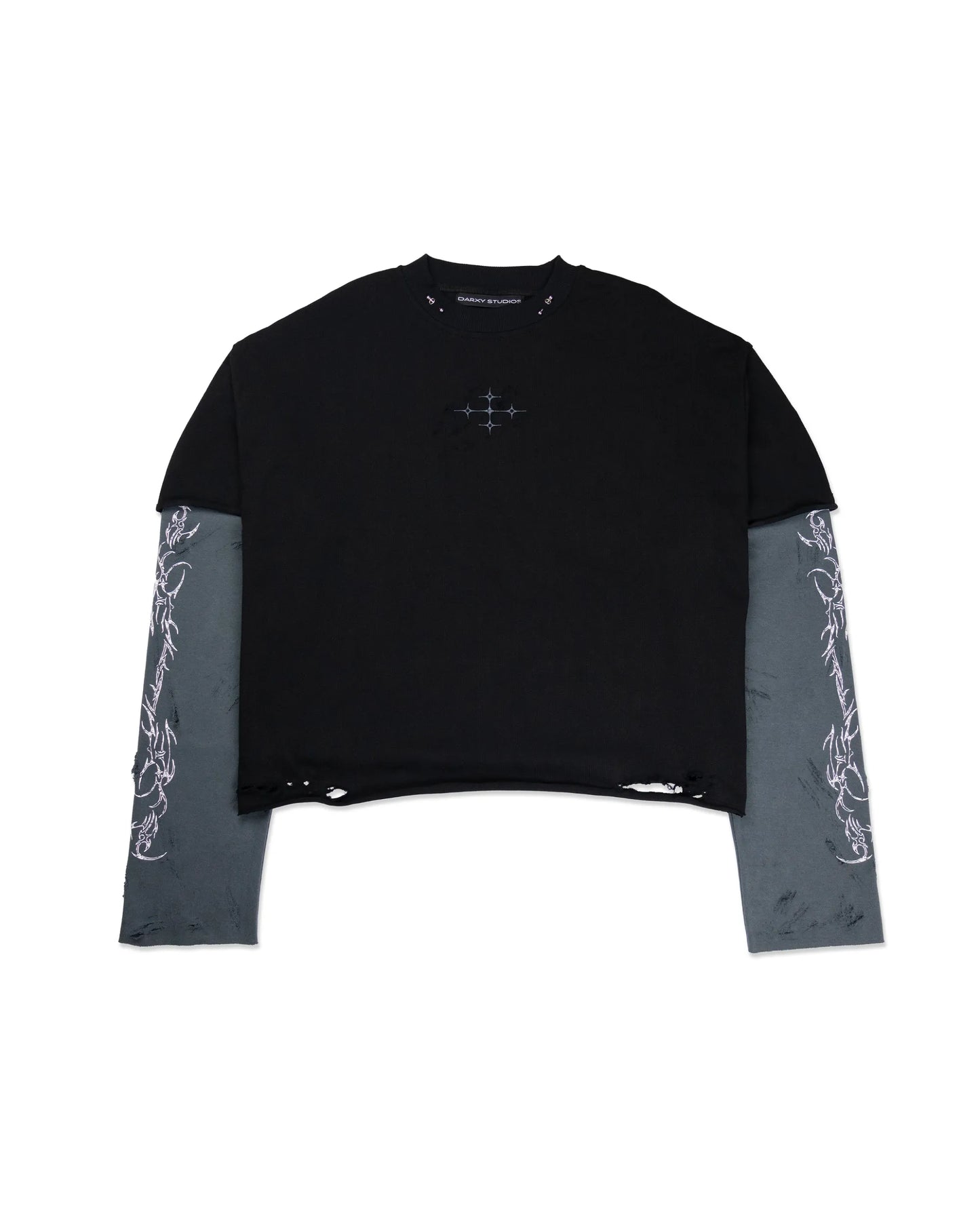 Double Long-Sleeve Tee Black/Grey 001