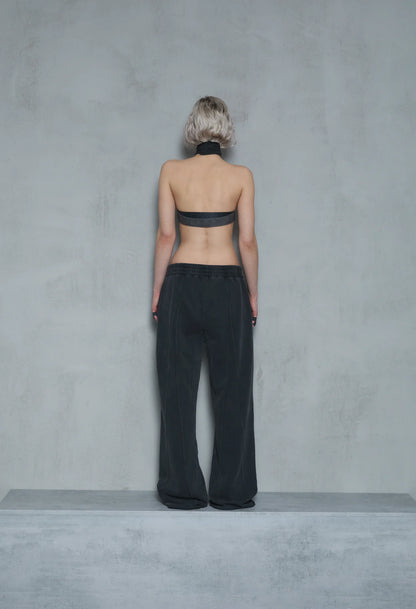 Sweatpants Baggy Stacked Dark Grey 001