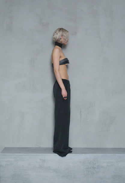 Sweatpants Baggy Stacked Dark Grey 001