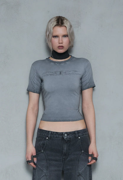 Baby tee Grey Spray-Fade 001