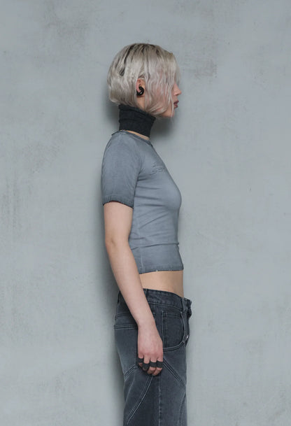 Baby tee Grey Spray-Fade 001