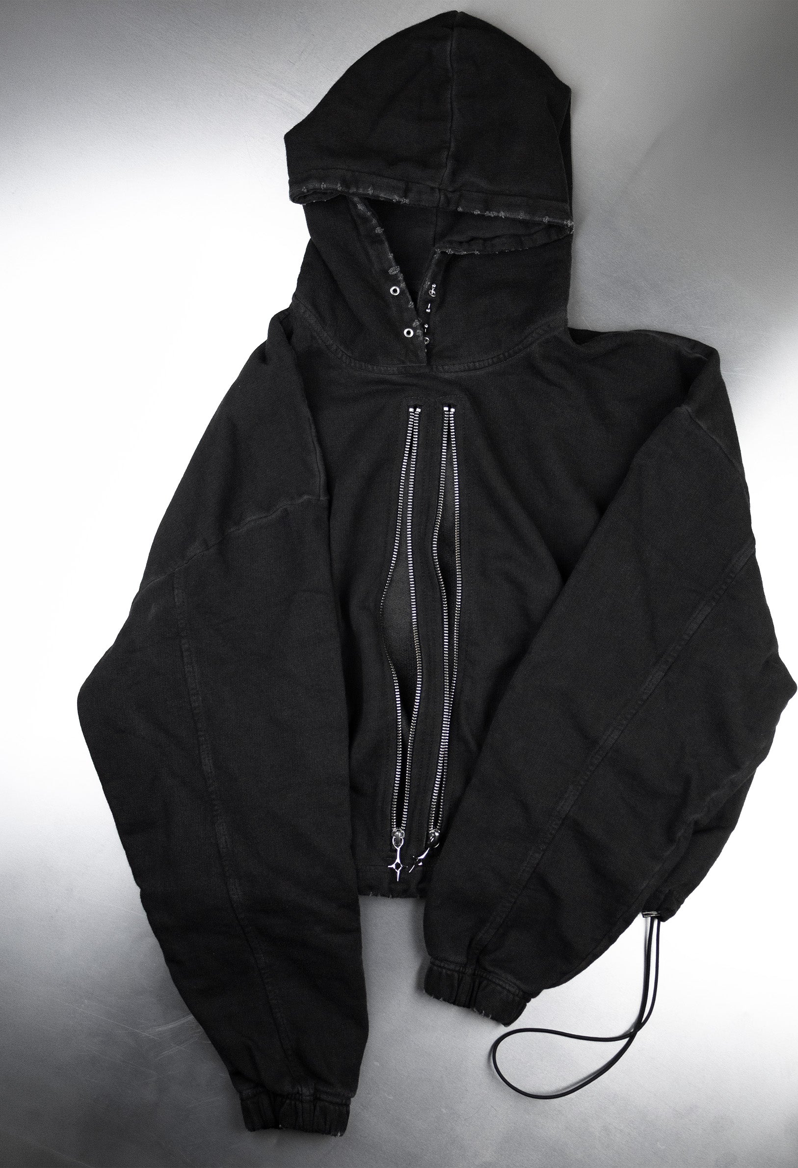 Hoodie 2-Zippers Boxy Dark Grey 002 – Darxy Studios