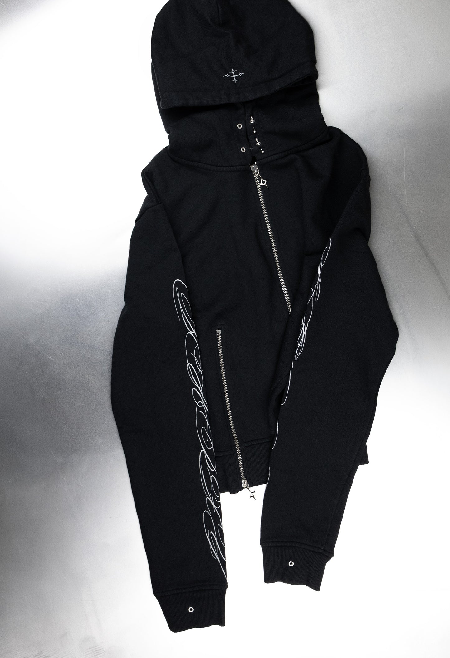 Zip Hoodie Fitted Black 003
