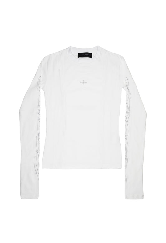 Longsleeve Tee Fitted White 003