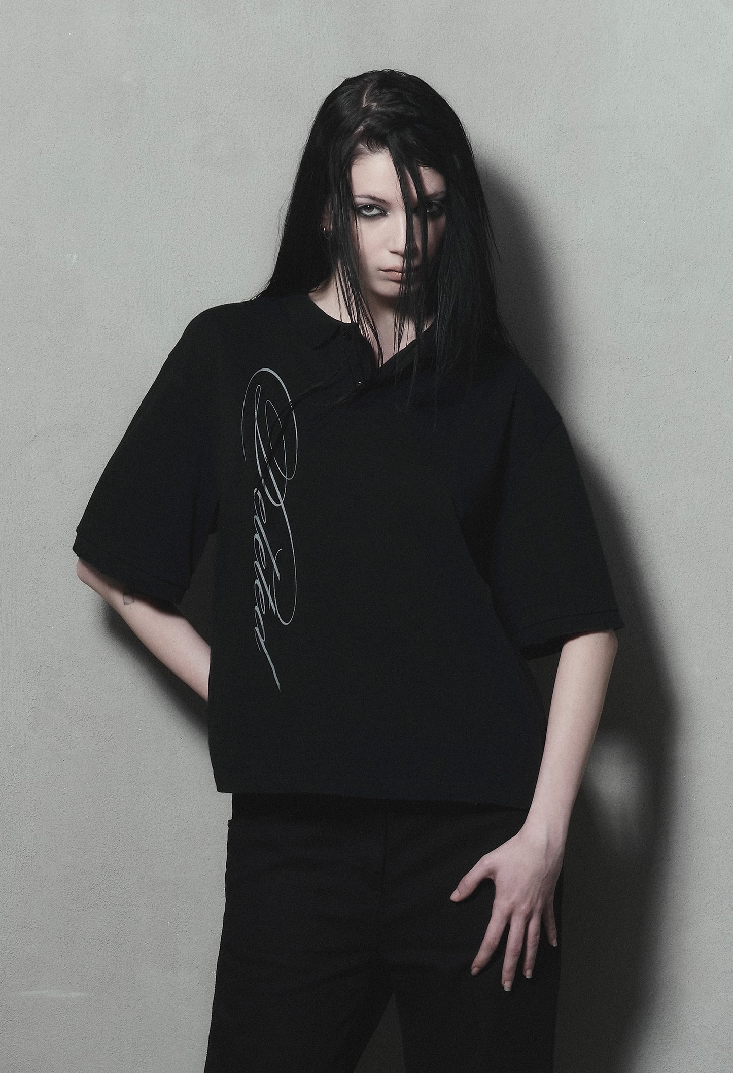 Polo Tee "Deleted" Black 001
