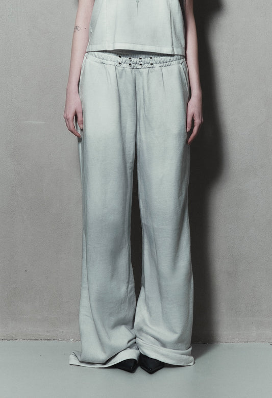 Sweatpants Left Zip White "Dirt" 002