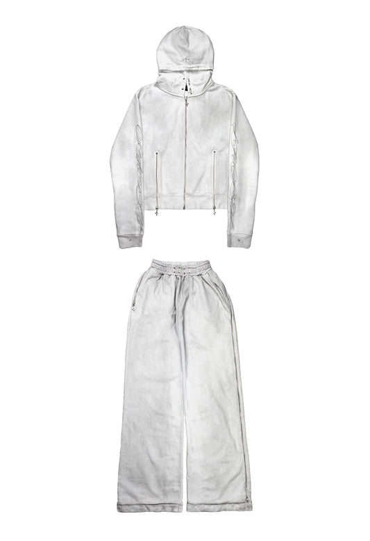 White "Dirt" Set — Hoodie + Sweatpants