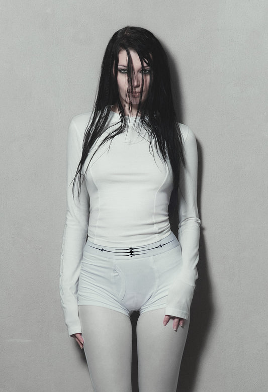Longsleeve Tee Fitted White 003
