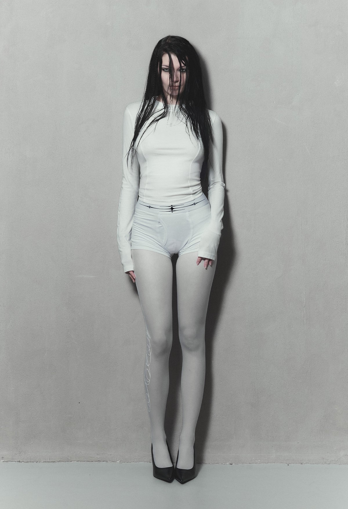 Longsleeve Tee Fitted White 003